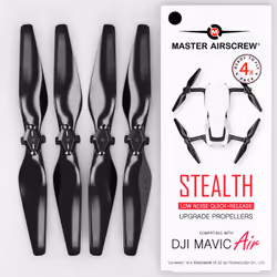 Master Airscrew DJI Mavic Air Stealth Upgrade Propellers - x4 Black, Propeller, DJI