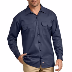 Dickies Mens Long Sleeve Work Shirt Navy Large