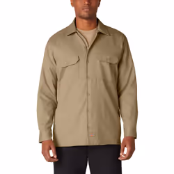 Dickies Mens Long Sleeve Work Shirt Khaki Extra Large