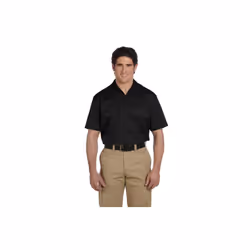 Unisex Short-Sleeve Work Shirt - BLAcK - S(D0102H7MFMP)