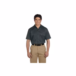 Unisex Short-Sleeve Work Shirt - BLAcK - S(D0102H7MFI8)