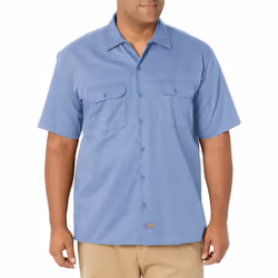 Dickies Men's Big-Tall Short-Sleeve Work Shirt Gulf Blue 3X