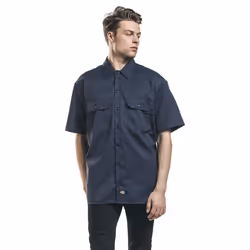Dickies mens Short Sleeve Work Big and Tall Button Down Shirt  Navy  5