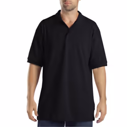 Dickies Men's Short Sleeve Pique Polo  Black  Large