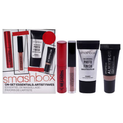 On-Set Essentials Artist Faves by SmashBox for Women - 4 Pc 0.34oz The Original Photo Finish Smooth Plus Blur Primer, 0.17oz SuperFan Mascara, 0.17oz