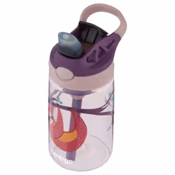 Contigo Aubrey Kids Cleanable Water Bottle with Silicone Straw and Spill-Proof Lid  Dishwasher Safe  14oz  Sloth
