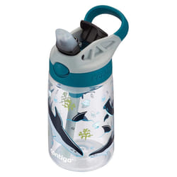 Contigo Kids Straw Water Bottle with AUTOSPOUT Lid  14oz.  White Sharks