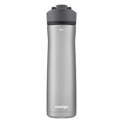 Cortland Chill 2.0 Vacuum-Insulated Stainless Steel Water Bottle  Spill-Proof Sip Technology  Interchangeable Lid  24oz  Steel/Liorice  Perfect for Fi