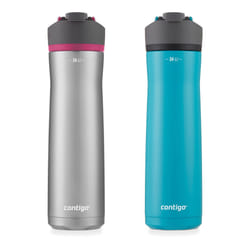 Contigo Cortland Chill 2.0 Vacuum-Insulated Stainless Steel Water Bottle  Spill-Proof Lid  Preserves Temperature for Hours  24oz 2-Pack  Juniper & Dra