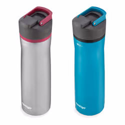 Contigo Cortland Chill 2.0 Vacuum-Insulated Stainless Steel Water Bottle  Spill-Proof Lid  Preserves Temperature for Hours  24oz 2-Pack  Juniper & Dra