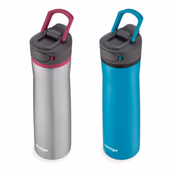 Contigo Cortland Chill 2.0 Vacuum-Insulated Stainless Steel Water Bottle  Spill-Proof Lid  Preserves Temperature for Hours  24oz 2-Pack  Juniper & Dra