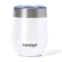 contigo River North Stainless Steel Wine Tumbler with Splash-Proof Lid, 12 Oz, Sunbeam White
