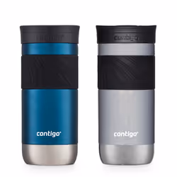 Contigo SNAPSEAL Insulated Stainless Steel Travel Mug with Grip 16oz Blueberry Transparent Satin Gold Morel
