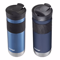 Contigo VacuumInsulated Stainless Steel LeakProof Travel Mug  20 Ounce  Blue Corn Midnight Blueberry  2Pack