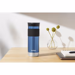 Contigo VacuumInsulated Stainless Steel LeakProof Travel Mug  20 Ounce  Blue Corn Midnight Blueberry  2Pack