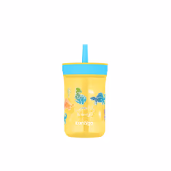 Contigo Kids Leighton Straw Tumbler with Spill-Proof Leak-Proof Lid 14oz Pineapple/Dinos