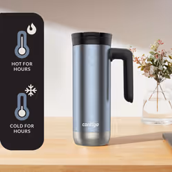 Contigo Superior 20 LeakProof Insulated Stainless Steel Travel Mug with Handle  20oz  Dark Ice