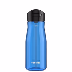 Contigo Ashland 2.0 32oz Leak-Proof Water Bottle with Interchangeable Lid Angled Straw & Lid Lock Blue Poppy Color Dishwa ...
