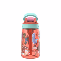 Contigo Autospout Kids Water Bottle  14oz  Pack of 1  Coral/Llamas