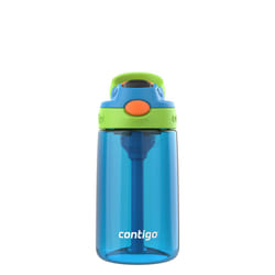 Contigo Autospout Kids Water Bottle  14oz  Single Pack  Blue Poppy/Cool Lime