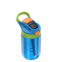 Contigo Autospout Kids Water Bottle  14oz  Single Pack  Blue Poppy/Cool Lime