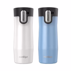 Contigo AUTOSEAL West Loop Vacuum-Insulated Stainless Steel Travel Mug with Easy-Clean Lid  16 oz  2-Pack  Salted Frosted Pea ...
