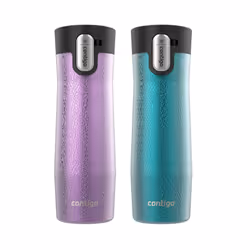 Contigo AUTOSEAL West Loop VacuumInsulated Stainless Steel Travel Mug with EasyClean Lid 20 oz 2Pack Crystal Pansy Crysta