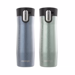 Contigo AUTOSEAL West Loop Vacuum-Insulated Stainless Steel Travel Mug with Easy-Clean Lid 20 oz 2 pack Crystal Lakeside; ...