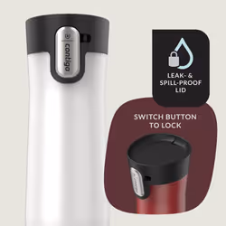 Contigo AUTOSEAL West Loop Vacuum-Insulated Stainless Steel Travel Mug with Easy-Clean Lid  20 oz  2 pack  Goji Berry Frosted Pearl; Frosted Pearl