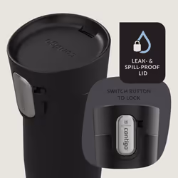 Contigo AUTOSEAL West Loop Vacuum-Insulated Stainless Steel Travel Mug with Easy-Clean Lid  12oz  Matte Black