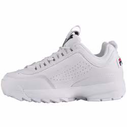 Fila Disruptor II (Little Kid/Big Kid) White/Peacoat/Virtual Red 4.5 B