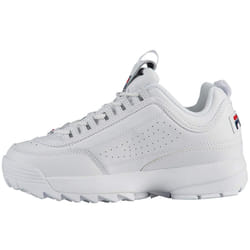 Fila Disruptor II (Little Kid/Big Kid) White/Peacoat/Virtual Red 4.5 B