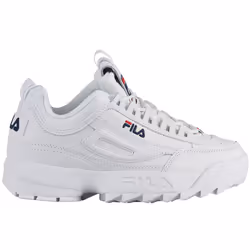 Fila Disruptor II (Little Kid/Big Kid) White/Peacoat/Virtual Red 4.5 B