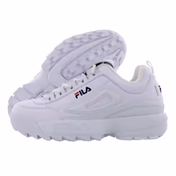Fila Disruptor II (Little Kid/Big Kid) White/Peacoat/Virtual Red 6.5 B