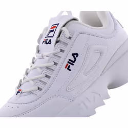 Fila Disruptor II (Little Kid/Big Kid) White/Peacoat/Virtual Red 6.5 B