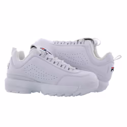 Fila Disruptor II (Little Kid/Big Kid) White/Peacoat/Virtual Red 6.5 B