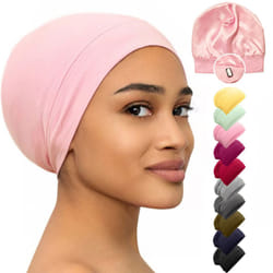 CAPLORD Silk Bonnet Adjustable Satin Bonnet for Curly Hair Night Cap for Hair Cover Bonnet for Men Satin Lined Sleep Cap Satin Hair Bonnets for Sleepi