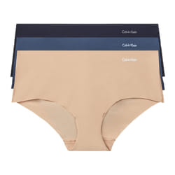 Calvin Klein Women's Invisibles Seamless Hipster Panties  3 Pack  Speakeasy/Light Caramel/Black  Large