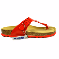 Sanosan Geneve Lacquered Red Womens Designer Thong Sandals - 7