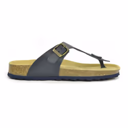 Sanosan Geneve Leather Black Womens Designer Thong Sandals - 6