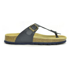 Sanosan Geneve Leather Black Womens Designer Thong Sandals - 6