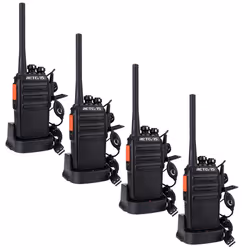 Retevis RT24 Walkie Talkies PMR446 License-free Two Way Radio 16 Channels Scan TOT with USB Charger and Earpieces (Black, 2 P ...