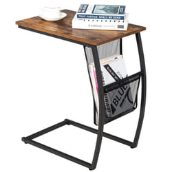 C-shaped Snack Table Industrial Side Table Metal Frame Coffee Laptop