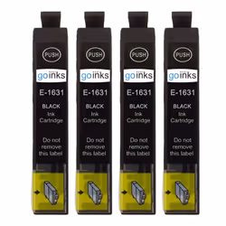 Compatible 4 Go Inks Black Ink Cartridges to replace Epson T1631 (16XL Series) / non-OEM for Epson Workforce Printers