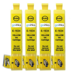 Compatible 4 Go Inks Yellow Ink Cartridges to replace Epson T1634 (16XL Series)  / non-OEM for Epson Workforce Printers