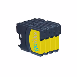 Compatible 4 Go Inks Yellow Ink Cartridges to replace Brother LC980Y & LC1100Y / non-OEM for Brother DCP & MFC Printers