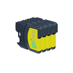 Compatible 4 Go Inks Yellow Ink Cartridges to replace Brother LC980Y & LC1100Y  / non-OEM for Brother DCP & MFC Printers