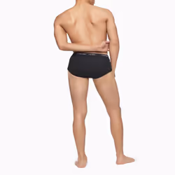 Calvin Klein mens Underwear Cotton Classics 4-pack Hip Briefs  4 Black