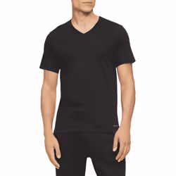 Calvin Klein Men's Cotton Classics 3-Pack Undershirts  3 BLACK - VNECK