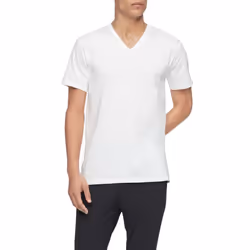 Calvin Klein Men's Cotton Classics 3-Pack Undershirts  3 WHITE - VNECK
